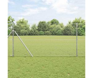 Fence Post 25 x 1.40 m Galvanised Steel & PVC Silver 25x25 mm Mesh Weatherproof