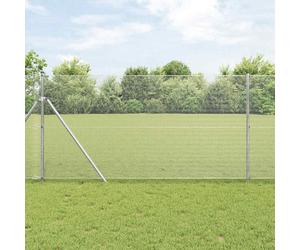 Fence Post 25x1.2m Galvanised Steel PVC 12x12mm Mesh Weatherproof Silver Modern