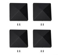 Fence Post 4x4 Inch Black Plastic Weatherproof Covers for Wooden Garden Fencing Protection Easy Install(4pcs)