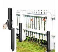 Fence Post Anchor Repair Kit - Steel Ground Stakes for Rustproof Support & Reinforcement of Tilted or Broken Wooden Fence Posts