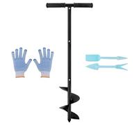 Fence Post Auger Set, Ø150mm Manual Post Hole Borer with Non-Slip Handle, Garden Hand Drill Spiral Steel Digger Tool for Deep Cultivating, Bulb Planting, Umbrellas, Ice, Mixing Fertilizer (Ø150mm)