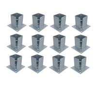 Fence Post Bolt Down Shoe Holder Support Clamp Galvanised 100 x 100mm 12PK