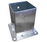 Fence Post Brackets 100x100mm Bolt Down Pergola Brackets, Heavy Duty 4x4 | Rust-Resistant Hot-Dip Galvanised Steel, 2mm Thick, 150mm Height, 8 Pre-Drilled Holes, Post Anchor for Fencing, Decking