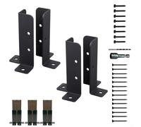 Fence Post Brackets Adjustable Galvanised Steel Anchor for Timber Deck Railing Garden Fence Repair Kit(2sets)