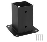 Fence Post Brackets Supports, Square Metal Heavy Duty Bolt Down Post Support Base Holder for Fence Posts Decking, 90 mm x 90 mm x 150mm