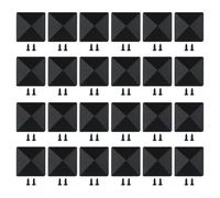 Fence Post Cap 4x4 Inch Black Plastic Pyramid with Pre-Drilled Holes for Outdoor Fence Deck Post Protection Heavy Duty Weather Resistant Post (24pcs)