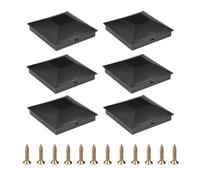Fence Post Cap, 6PCS Black 3.5 * 3.5inch Post Caps, Neat Toppers For Garden Decking, Pergolas, Postboxes And Fences