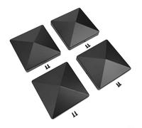 Fence Post Cap Pyramid Style for 4x4 Inch Black Posts PreDrilled Holes for Quick Installation and Enhanced Longevity (4pcs)