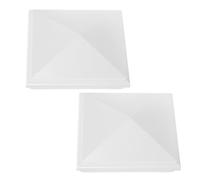 Fence Post Caps 2pcs 5x5 Inch Square Pyramid Top Covers White PVC