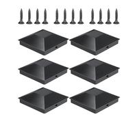 Fence Post Caps - Durable Fence Pole Protector Outdoor | 6 Pcs Protective Caps | Powder Coated Decking Cap With Weatherproof Design | Posts Cap Cover For Fences Wood Post, Decking