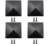 Fence Post Caps,Post Caps 4x4 Post Cap Black Plastic Pyramid Home Improvement Extends The Life Of Your Posts Fade Resistance Material(4pcs)