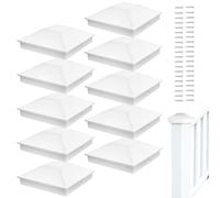 Fence Post Caps, Stakes Lid 10 x 10 cm - Protection Decorative White UV-Resistant for Outdoor Patio Bridge Letter Box