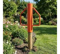 Fence Post Driver 3.6kg - Heavy Duty Steel Post Rammer with Ergonomic Handles | Professional Post Pounder T Post for Wooden Fence Posts & Ground Rods - Orange