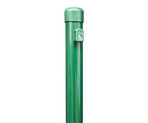 Fence Post for Wire Mesh Fences/Shortened/for Attaching Using Impact Ground Sockets/Zinc-Phosphated/Green Plastic Coating (RAL 6005) 34/965 mm Gruen