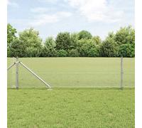 Fence Post Galvanised Steel 50 x 0.8 m PVC Coated 12x12mm Mesh Silver Outdoor UK