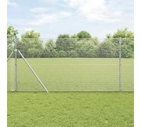 Fence Post Galvanised Steel & PVC 25 x 1.4 m Silver 12 x 12 mm Mesh Heavy Duty.