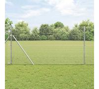 Fence Post Galvanised Steel & PVC 50 m x 1 m 19x19 mm Mesh Silver Durable Pro