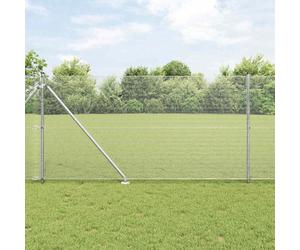 Fence Post Galvanised Steel & PVC 50x1.4m Silver 12x12mm Mesh Durable Heavy-Duty