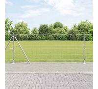 Fence Post Galvanized Steel 2500 x 100 cm Rectangular Gardens Perimeter Durable