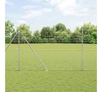 Fence Post Galvanized Steel 2500 x 160 cm Rectangular Spike Set 26 Pieces Heavy
