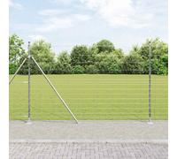 Fence Post Galvanized Steel 5000x160 cm Rectangular 1.6mm Outdoor Garden Set Kit