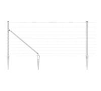 Fence Post Galvanized Steel Outdoor Garden Barrier Terrace Divider Set vidaXL