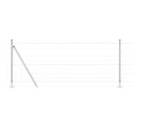 Fence Post Galvanized Steel Outdoor Garden Barrier Terrace Divider Set vidaXL