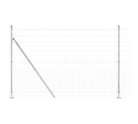 Fence Post Galvanized Steel Outdoor Garden Barrier Terrace Divider Set vidaXL