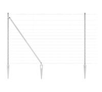 Fence Post Galvanized Steel Outdoor Garden Barrier Terrace Divider Set vidaXL