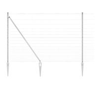 Fence Post Galvanized Steel Outdoor Garden Barrier Terrace Divider Set vidaXL