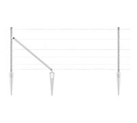 Fence Post Galvanized Steel Outdoor Garden Barrier Terrace Divider Set vidaXL