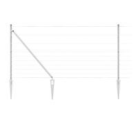 Fence Post Galvanized Steel Outdoor Garden Barrier Terrace Divider Set vidaXL