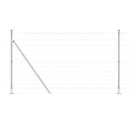 Wild Fence with Spikes Mesh Silver Galvanised Steel Outdoor Post Set vidaXL