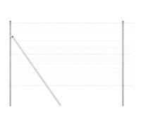 Wild Fence with Spikes Mesh Silver Galvanised Steel Outdoor Post Set vidaXL