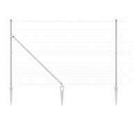 Fence Post Galvanized Steel Outdoor Garden Barrier Terrace Divider Set vidaXL