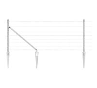 Wild Fence with Spikes Mesh Silver Galvanised Steel Outdoor Post Set vidaXL