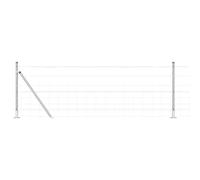 Fence Post Galvanized Steel Outdoor Garden Barrier Terrace Divider Set vidaXL