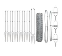 Hexagon Fence Green Metal 0.8x10 m UV-Resistant Garden Roll Kit 5pcs with Posts