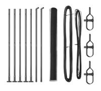 Garden Fence 1.4 x 10m Green PVC-Coated Galvanised Steel Hexagon Roll w/Posts x5