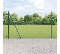 Fence Post Green 10 x 1.4 m Steel PVC 13mm Mesh Garden Boundary Post Heavy Duty