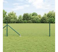 Fence Post Green 100 x 0.4 m Steel & PVC with 25 x 25 mm Mesh Durable OutdoorPro