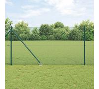Fence Post Green 10x1.4m Steel PVC Mesh 12x12mm Durable Garden Boundary EasyFit