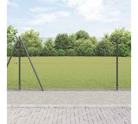 Fence Post Grey 50x1.2m Steel PVC 12x12mm Mesh Garden Security Panel Heavy-Duty