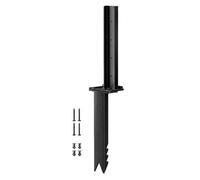 Fence Post Repair Bracket Metal Ground Driven, 1 Pack | Frame with Adjustable Hole Channel for Outdoor Wood Reinforcement