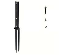 Fence Post Repair Kit 1/2 Pack Steel Fence Post Repair Kit - Anchor Brackets & Ground Spike for Fixing Tilted/Broken Wooden Posts for Repair(2pcs)
