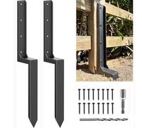 Fence Post Repair Kit, Heavy Duty Steel Ground Spike Anchor for Broken or Leaning Wood Posts, Quick Fix Fence Post Stabilizer