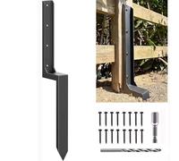 Fence Post Repair Kit, Heavy Duty Steel Ground Spike Anchor for Broken or Leaning Wood Posts, Quick Fix Fence Post Stabilizer