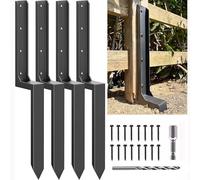 Fence Post Repair Kit, Heavy Duty Steel Ground Spike Anchor for Broken or Leaning Wood Posts, Quick Fix Fence Post Stabilizer