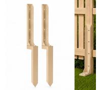 Fence Post Repair Kit, Heavy-Duty Steel Support Stakes, 2.0mm Thickened Cold-Rolled Steel for Stabilizing Leaning Wood Fence Posts, No Digging Required - Brown, 2 Pack