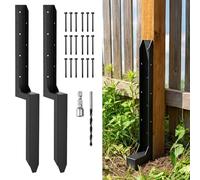 Fence Post Repair Kit - One-Piece Fence Post Support Brackets to Quick Fix Broken/Leaning 4x4/6x6 Wood Posts(2-Pack)